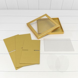 Коробка Квадратная 25*25*15 сборная Золотой 1/14 Арт: 720902/3