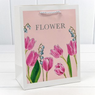 Пакет подарочный с тиснением "Flower" (микс) 18*23*10 210г 1/20 1/360 Арт: 000254E