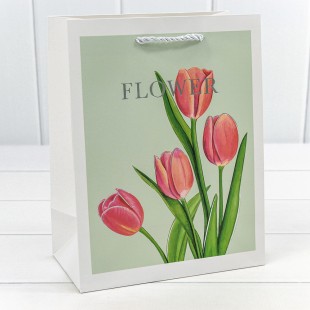 Пакет подарочный с тиснением "Flower" (микс) 18*23*10 210г 1/20 1/360 Арт: 000254E