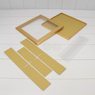 Коробка Квадратная 30*30*7 сборная Золотой 1/14 Арт: 720905/1