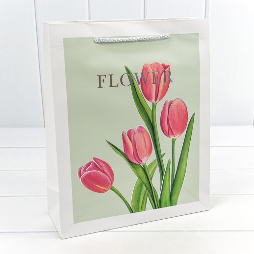 Пакет подарочный с тиснением "Flower" (микс) 26*32*10 210г 1/20 1/240 Арт: 000254C