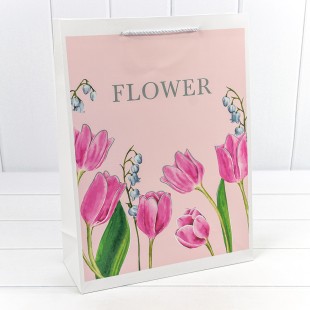 Пакет подарочный с тиснением "Flower" (микс) 30*41,5*12 210г 1/20 1/80 Арт: 000254A