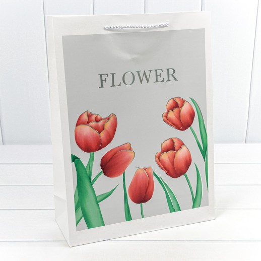 Пакет подарочный с тиснением "Flower" (микс) 30*41,5*12 210г 1/20 1/80 Арт: 000254A