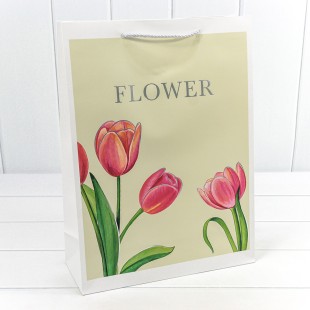 Пакет подарочный с тиснением "Flower" (микс) 30*41,5*12 210г 1/20 1/80 Арт: 000254A