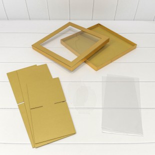 Коробка Квадратная 30*30*15 сборная Золотой 1/14 Арт: 720905/3