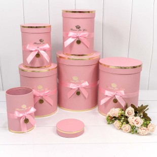 Коробки Цилиндр Набор 1/6 21*25,5 "Flowers for you" Нежно-розовый 1/8 Арт: 720950/10