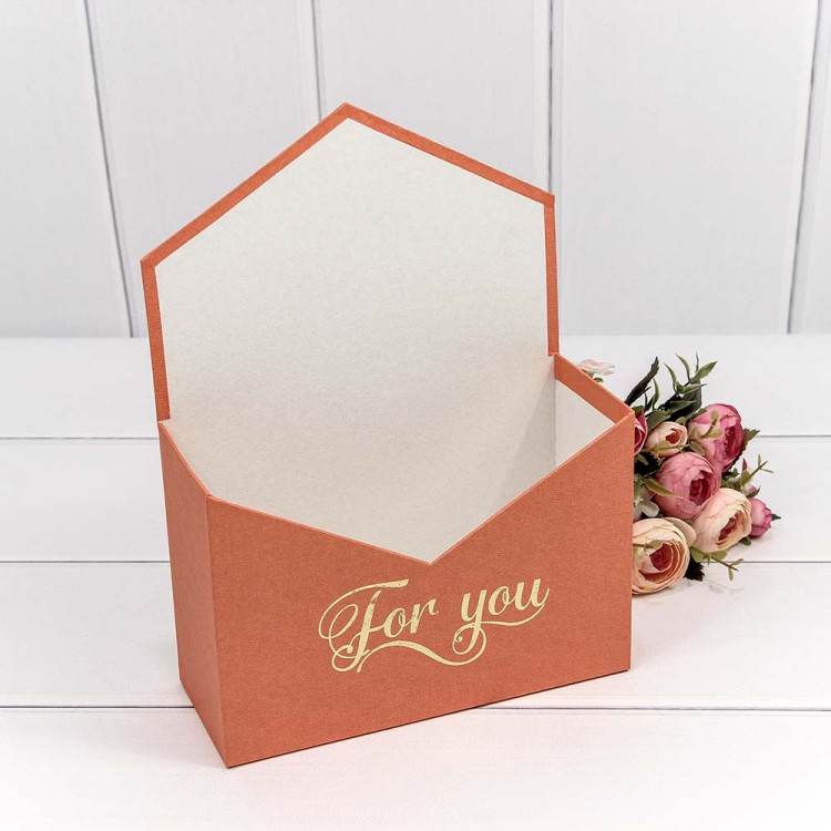 Коробка "Конверт" 18*24*7 "For you" Красный 1/34 Арт: KPL0021