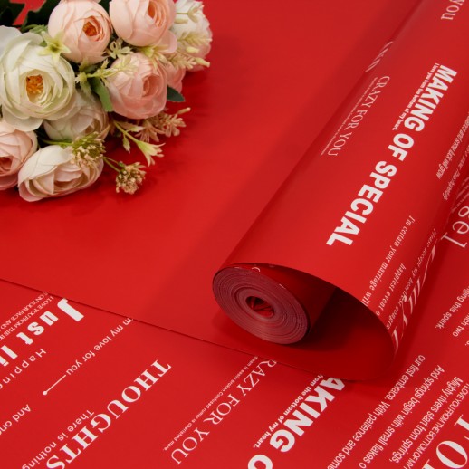 Плёнка 59см 800г с печатью 65мкм Красный-3546 1/6 1/12 Арт: 80077/3546