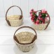 Корзины плетёные Круглые Набор 1/3 25*10/25 (±5%) из бумаги с ручкой Бежевый/Коричневый 1/20 Арт: 420194/230