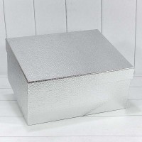 Коробки Прямоугольные Набор 1/10 35,5*30*17 "Кожа крокодила" Серебряный 1/6 Арт: 720688/1