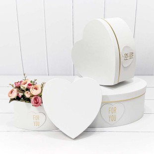 Коробки "Сердце" Набор 1/3 27*27*12 "For you" Белый 1/18 Арт: 750380/3