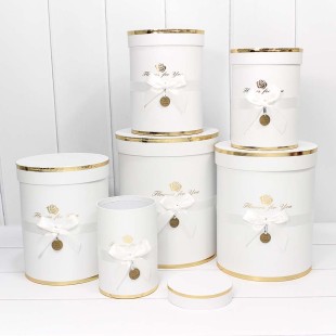 Коробки Цилиндр Набор 1/6 21*25,5 "Flowers for you" Белый 1/8 Арт: 720950/1