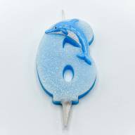 Свечи для торта Цифра 6 &quot;Дельфин&quot; 6,7см 1/12 1/120 Арт: 20012/6 - Свечи для торта Цифра 6 "Дельфин" 6,7см 1/12 1/120 Арт: 20012/6