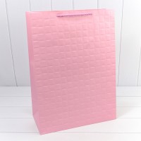 Пакет подарочный "Квадраты" Розовый 40*55*20 210г 1/20 1/80 Арт: 000195T/3