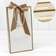 Пакет подарочный с лентой 20*38*12 210г Белый 1/10 1/120 Арт: 000504EM/1 - Пакет подарочный с лентой 20*38*12 210г Белый 1/10 1/120 Арт: 000504EM/1