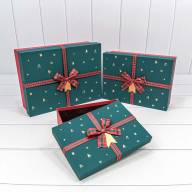 Коробки Прямоугольные Набор 1/3 33*24*11 с бантом Зелёный/Красный 1/12 Арт: 72091354/2 - Коробки Прямоугольные Набор 1/3 33*24*11 с бантом Зелёный/Красный 1/12 Арт: 72091354/2