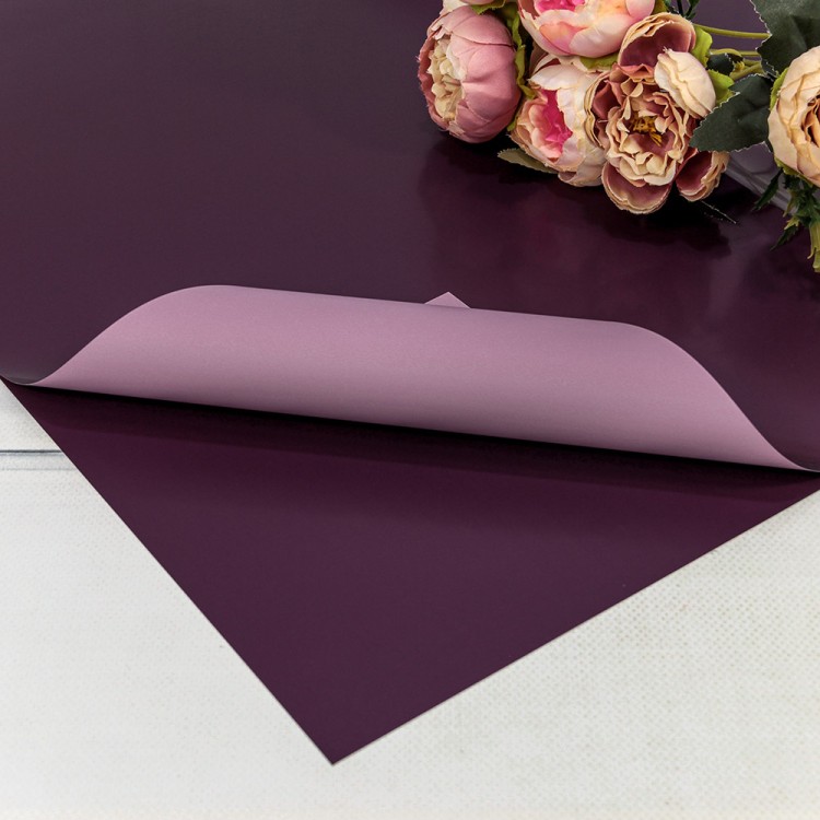 Плёнка в листах 55*55 (20 шт.) матовая двухсторонняя 65мкм Фиолетовый/Розовый 1/60 Арт: 1631/7658