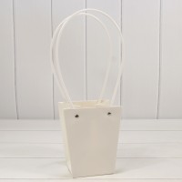 Пакет подарочный "Ваза для цветов" 15,5*13*9,5 Белый 1/10 1/150 Арт: 000170G/7