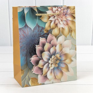 Пакет подарочный с 3D аппликацией "Цветы" (микс 257) 18*23*10 210г 1/20 1/360 Арт: 000257E