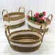 Корзины плетёные Овальные Набор 1/3 38*26*18 (±5%) из камыша с ручками (253) Натуральный 1/8 Арт: 420116/253