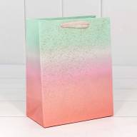 Пакет подарочный "Градиент" с блестящими вкраплениями (микс) 18*23*10 230г 1/20 1/360 Арт: 000196E - Пакет подарочный "Градиент" с блестящими вкраплениями (микс) 18*23*10 230г 1/20 1/360 Арт: 000196E