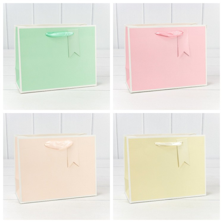 Пакет подарочный Однотонный в рамке (микс) 23*18*10 1/20 1/360 Арт: 000169EA