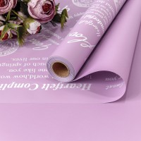 Плёнка 0,58*10м матовая с печатью 65мкм Сиреневый-7437 1/30 Арт: 1601/7437