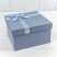 Коробки Квадратные Набор 1/3 21*21*12,3 с бантиком и цветочком Синий 1/18 Арт: 721621/2