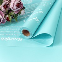 Плёнка 0,58*10м матовая с печатью 65мкм Голубой 1/30 Арт: 1601/636
