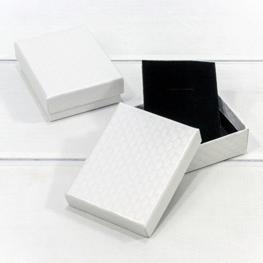 Коробка Прямоугольная 9*7*2,8 "Ромбики-2" Белый 1/12 1/240 Арт: 62797/2