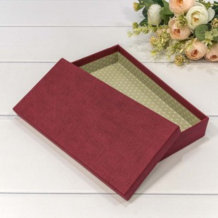 Коробка Прямоугольная 24*12*4 под кошелек Бордовый 1/120 Арт: 720310/7
