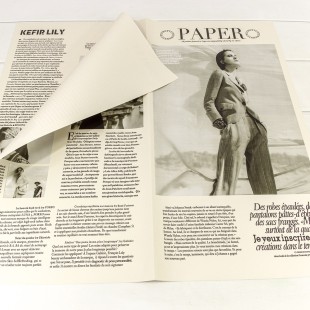 Плёнка в листах 56,5*56,5 (20 шт.) матовая "Газета PAPER" 65мкм Розовато-серый 1/60 Арт: 1615/434