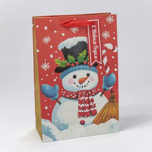Пакет подарочный Крафт "Новый год" (микс 440) 20*30*10 140г 1/20 1/360 Арт: 300440K
