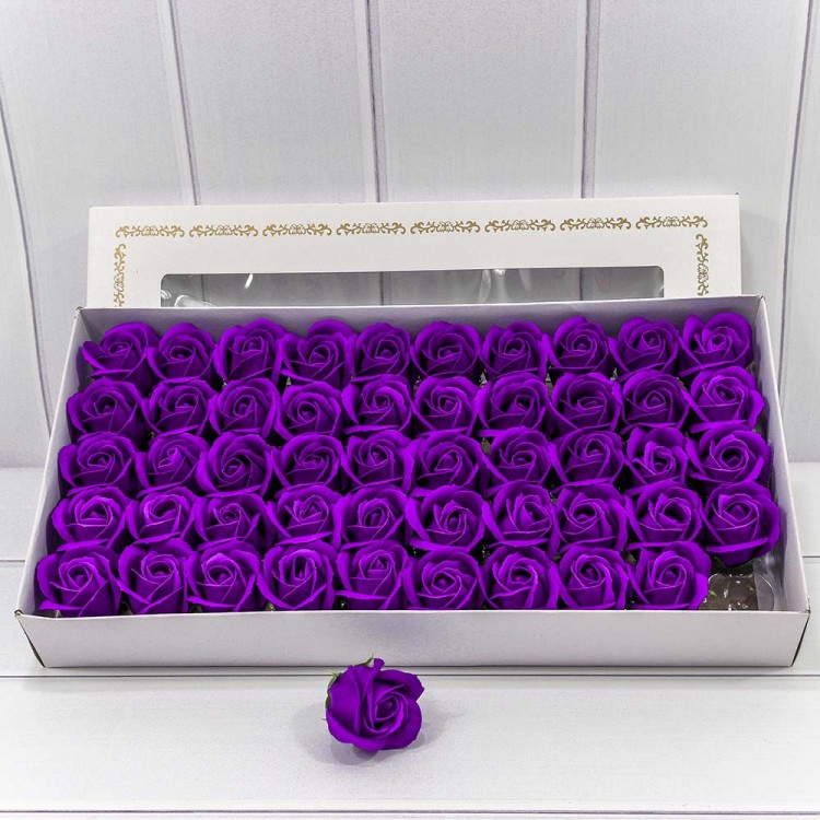 Декоративный цветок-мыло "Роза" класс А Тёмный пурпурно-фиолетовый 5,5*4 50шт. 1/20 Арт: 420055/4