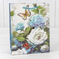 Пакет подарочный с 3D аппликацией "Розы и бабочки" (микс 250) 18*23*10 210г 1/20 1/360 Арт: 000250E - Пакет подарочный с 3D аппликацией "Розы и бабочки" (микс 250) 18*23*10 210г 1/20 1/360 Арт: 000250E