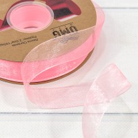 Лента Органза 2,5см*100ярд Ярко-розовый 1/8 1/32 Арт: 559-25/1004