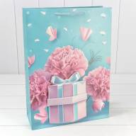 Пакет подарочный с 3D аппликацией "Гвоздики" (микс 260) 30*41,5*12 210г 1/20 1/80 Арт: 000260A - Пакет подарочный с 3D аппликацией "Гвоздики" (микс 260) 30*41,5*12 210г 1/20 1/80 Арт: 000260A