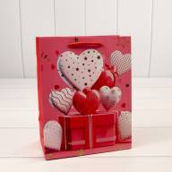 Пакет подарочный с тиснением "Сердца" (микс 110) 18*23*10 210г 1/20 1/360 Арт: 000110E - Пакет подарочный с тиснением "Сердца" (микс 110) 18*23*10 210г 1/20 1/360 Арт: 000110E